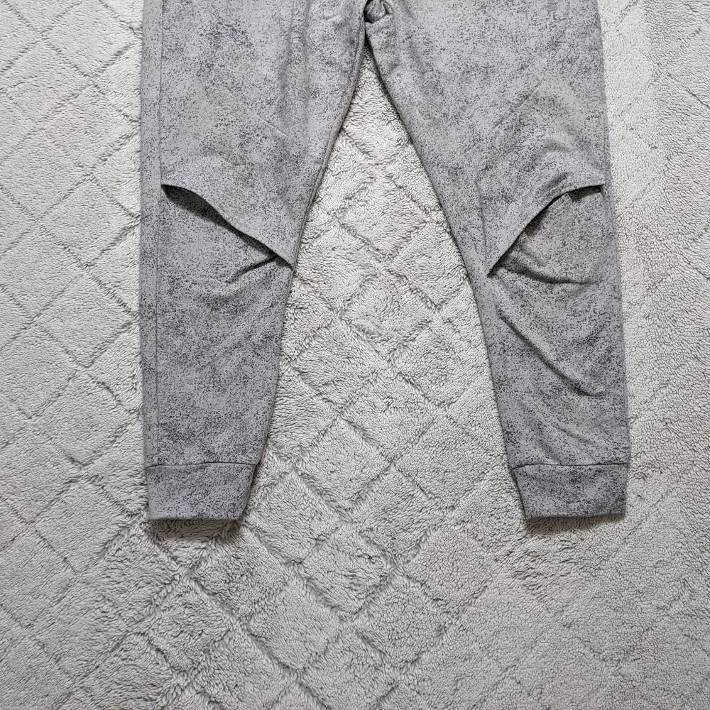 Gymshark Chalk Joggers Women's Small Gray White Paint Splatter Cut Out Knees Zip